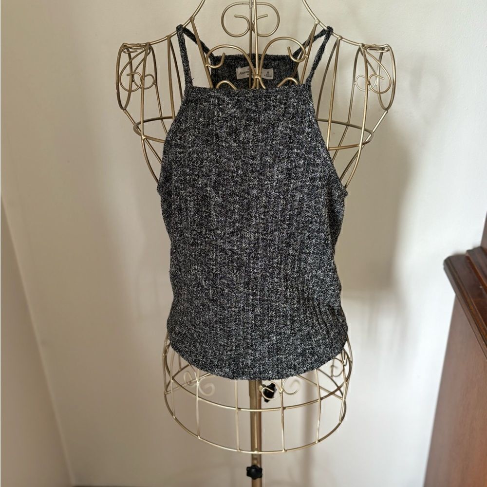 Abercrombie & Fitch Marled Knit High Neck Halter Tank Top Size M
